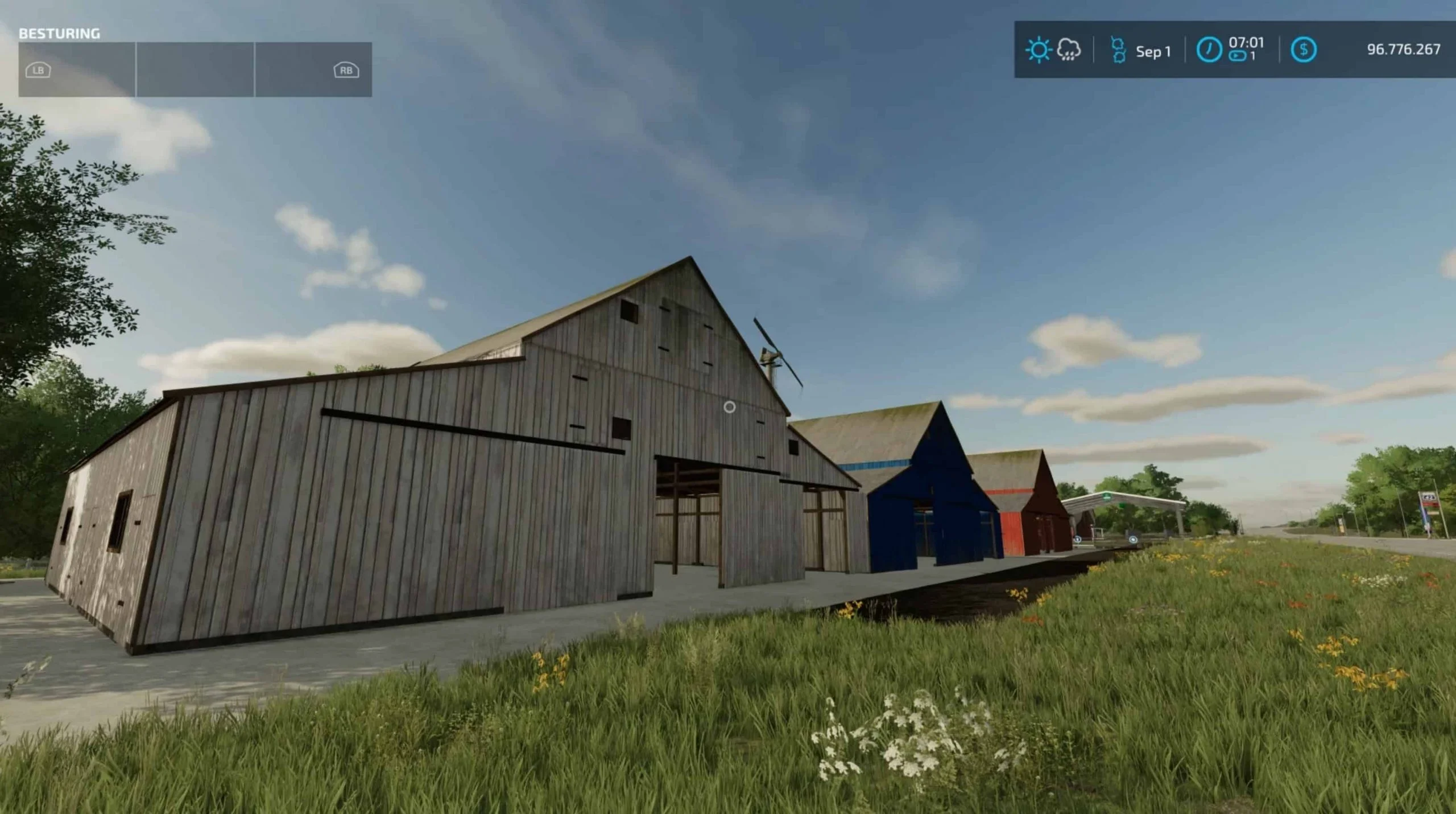 Wooden Barn in White, Red, Brown or Blue v2.0 FS22 FS22 Mod Free Download