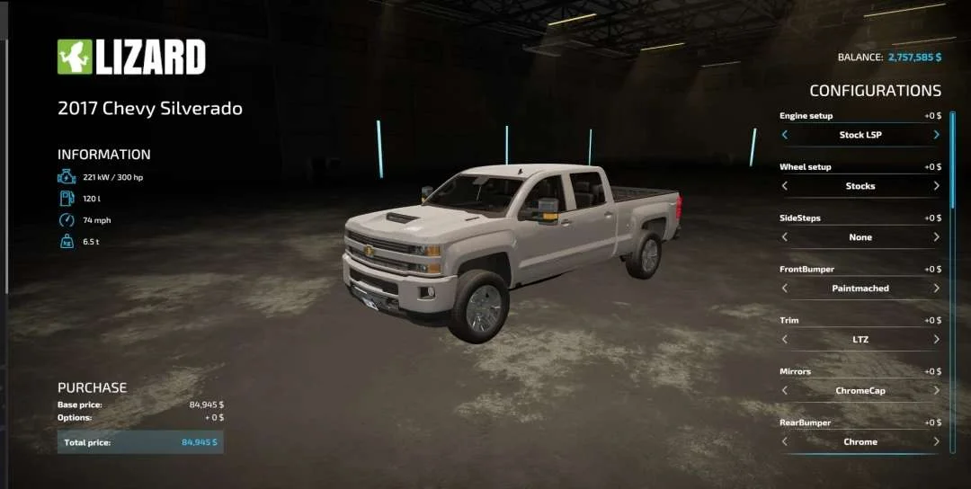 2017 Silverado 2500 v1.0 FS22 FS22 Mod Free Download