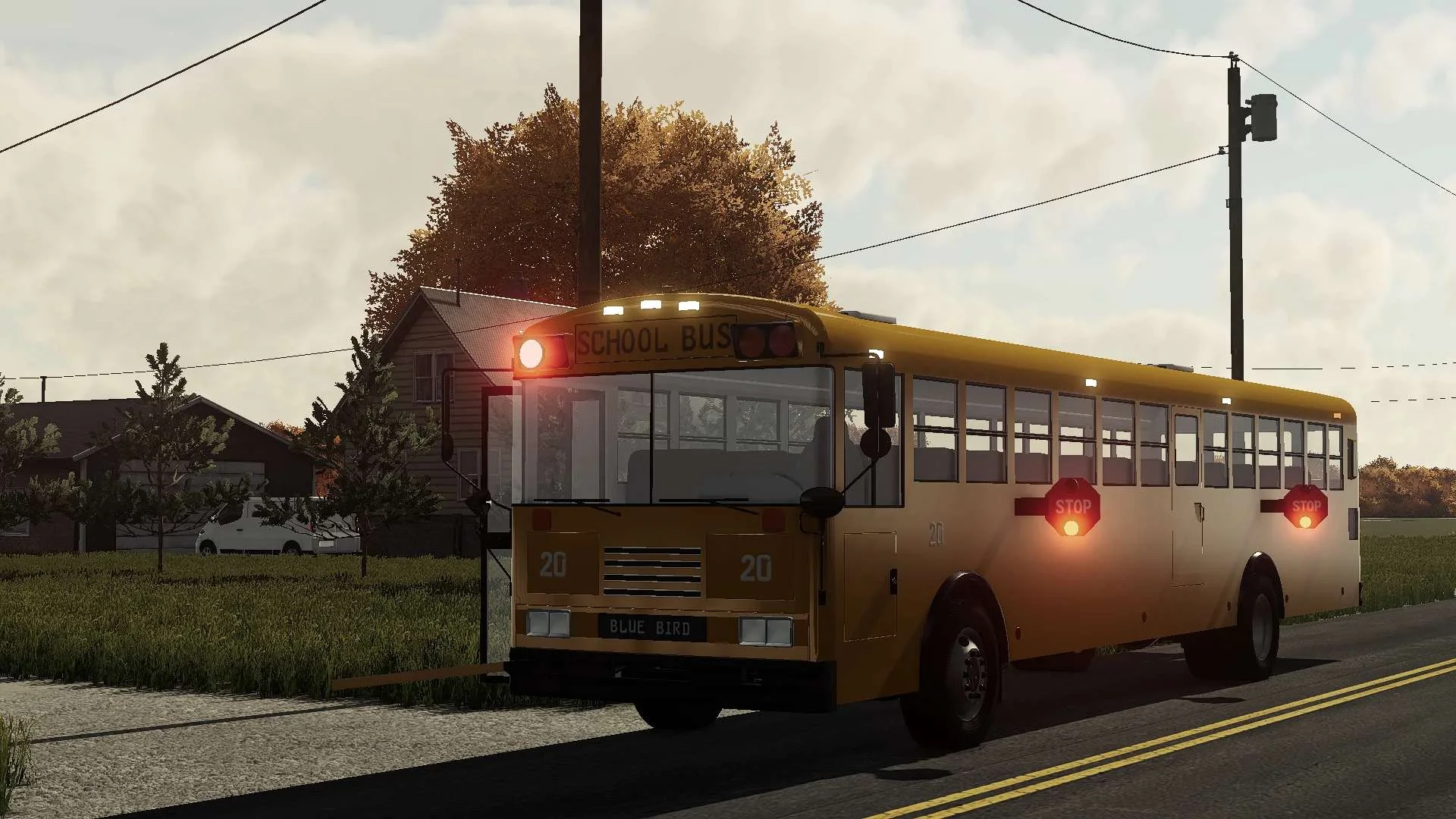 Blue Bird Cabover Bus V2.1 FS22 FS22 Mod Free Download
