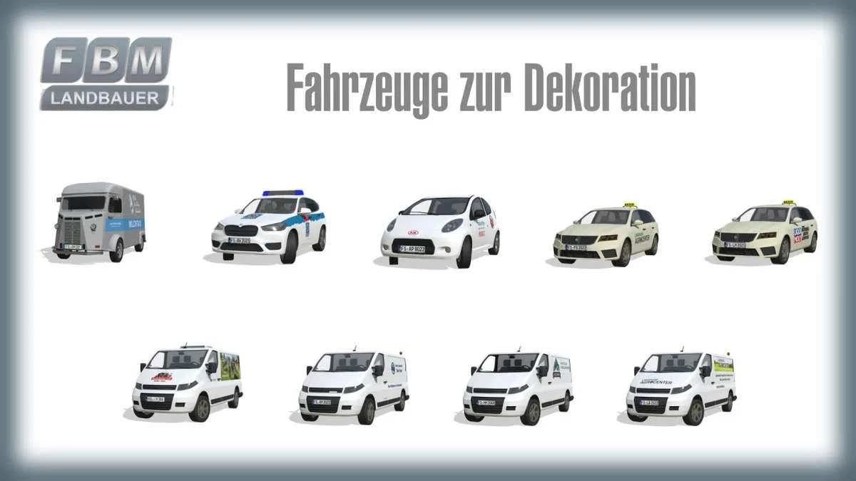 Landbauer Deco Cars v1.1.1 FS22 FS22 Mod Free Download