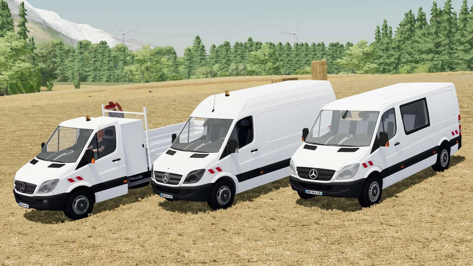 Mercedes Benz Sprinter Cars Pack v1.0 FS22 FS22 Mod Free Download