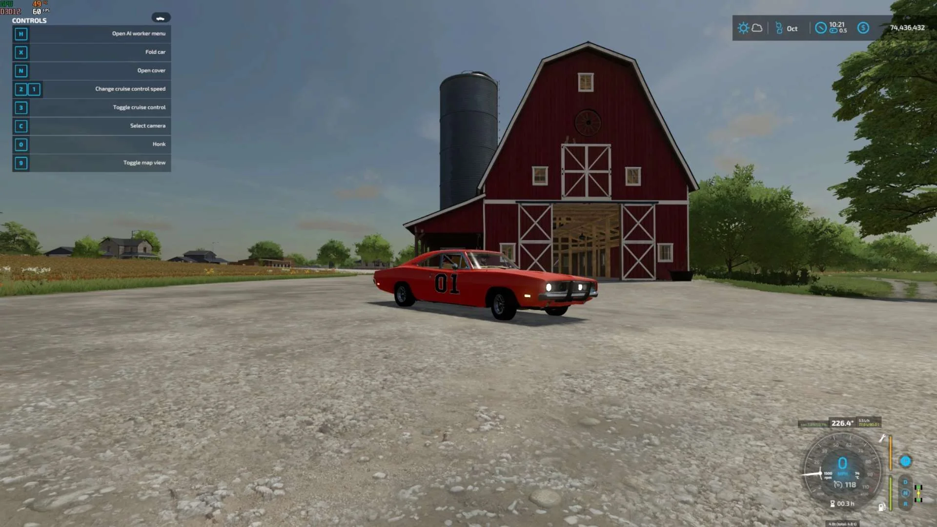 The General Lee v1.0 FS22 FS22 Mod Free Download