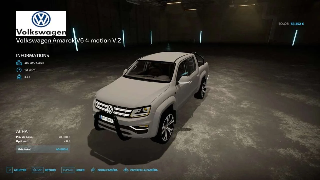 Volkswagen Amarok V6 4 Motion v2.0 FS22 FS22 Mod Free Download