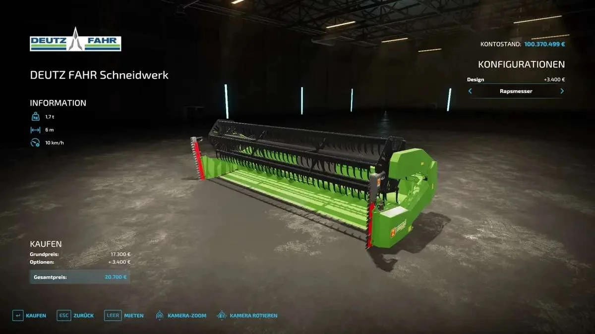 DEUTZ FAHR Header Multicolor v1.0 FS22 FS22 Mod Free Download