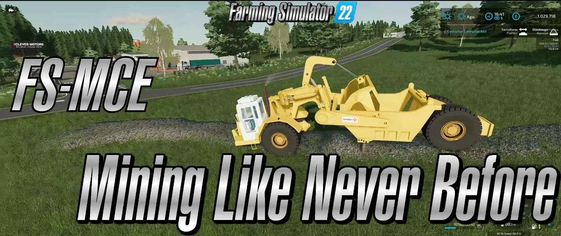 CAT 633 elevating scraper with Terrafarm V1.0 FS22 FS22 Mod Free Download