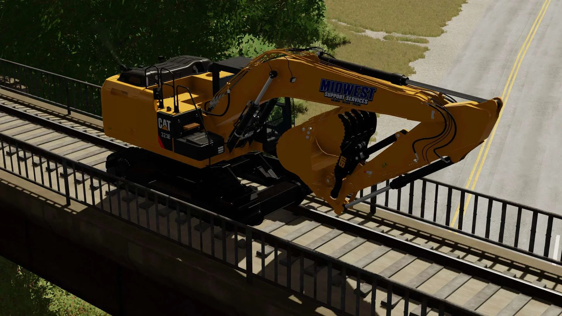 Caterpillar 323E Hi-Rail v1.0 FS22 FS22 Mod Free Download