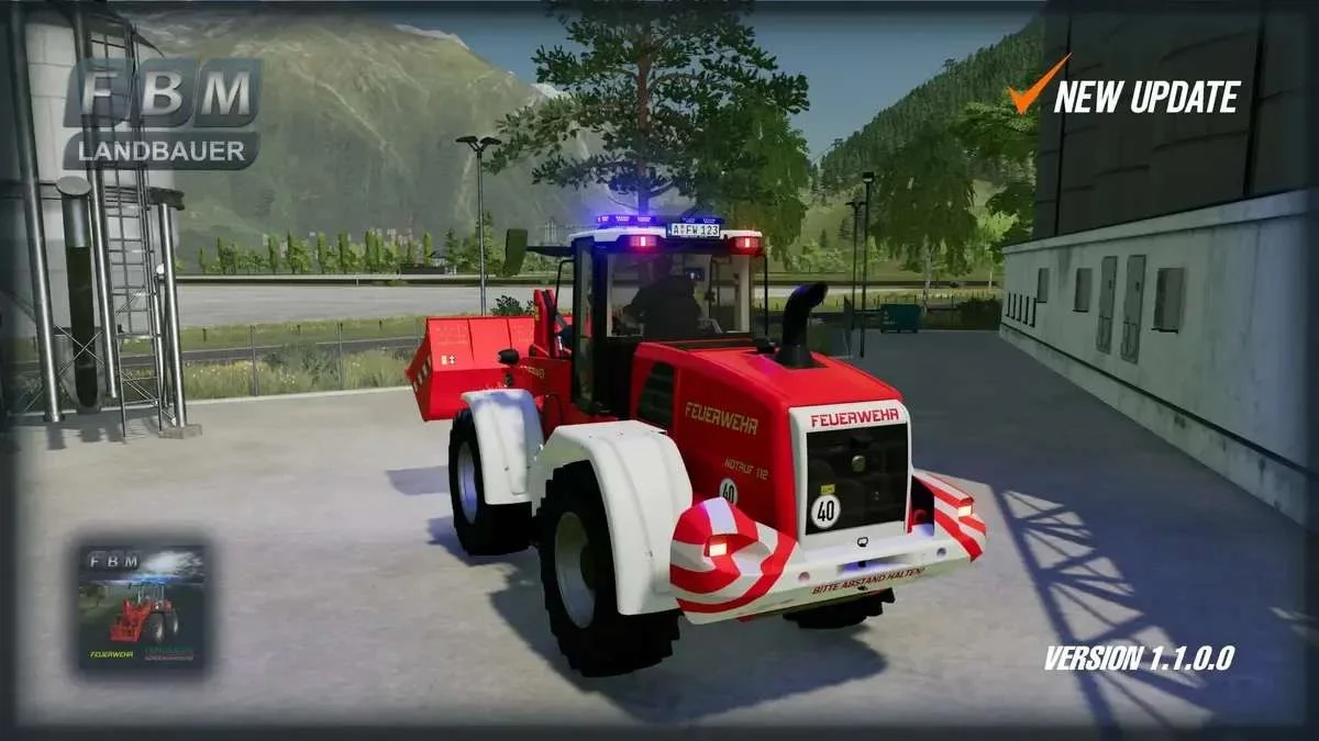 Fire Brigade Wheel Loader v1.1 FS22 FS22 Mod Free Download