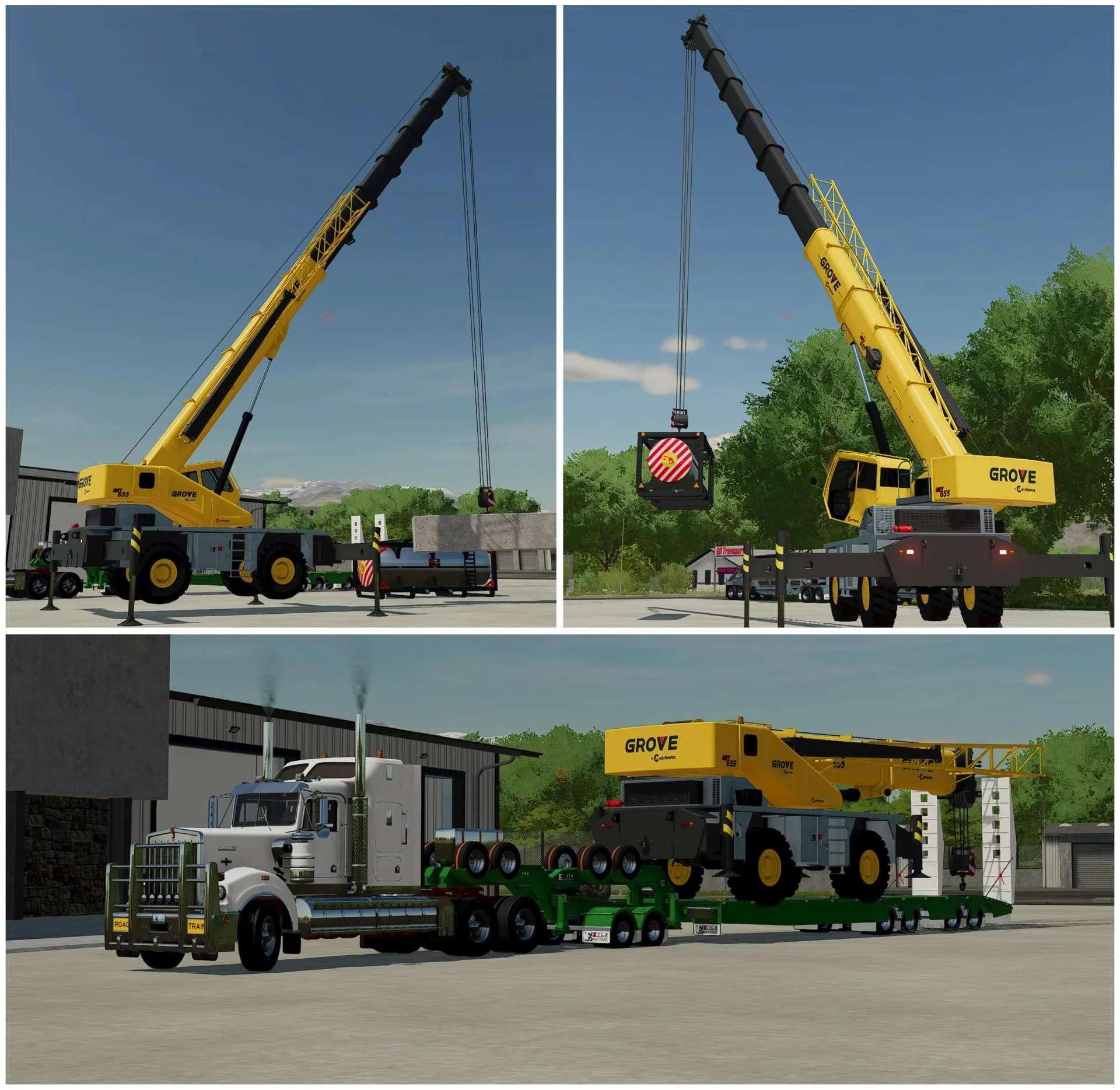 Grove GRT 655 Rough Terrain Crane v1.0 FS22 FS22 Mod Free Download
