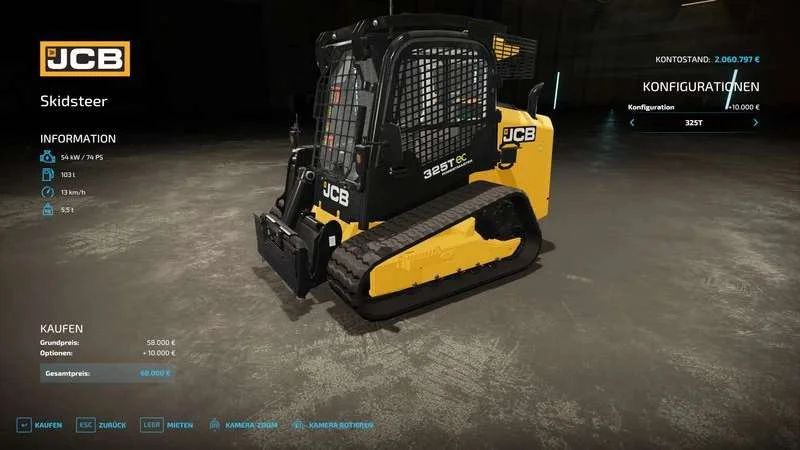 JCB 325T SkidSteer v1.0.0.1 FS22 FS22 Mod Free Download
