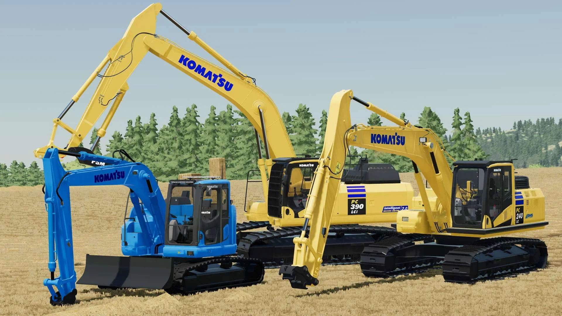 Komatsu Excavators Pack v1.0 FS22 FS22 Mod Free Download