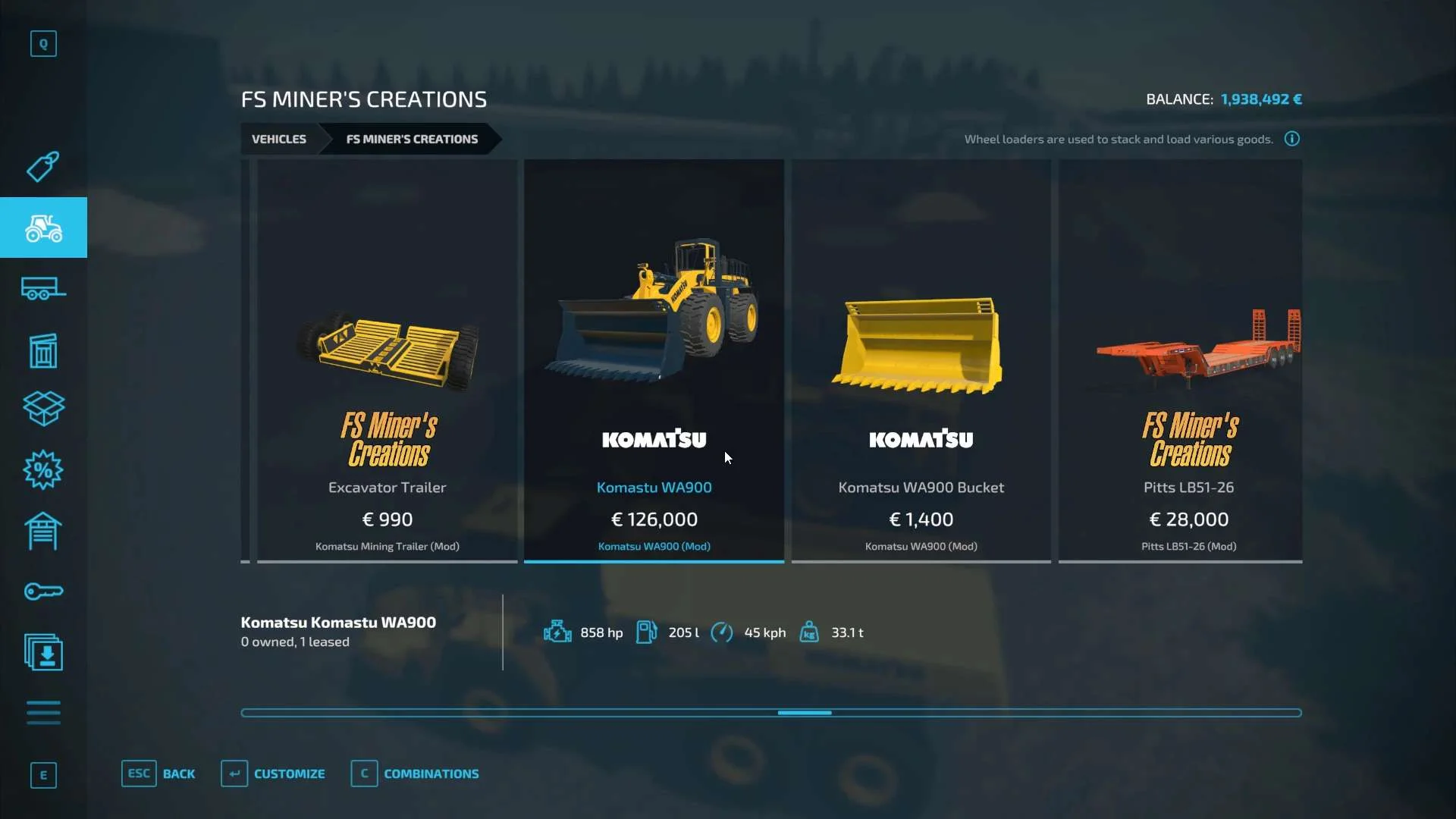 Komatsu WA-900 Mining Loader FS22 FS22 Mod Free Download