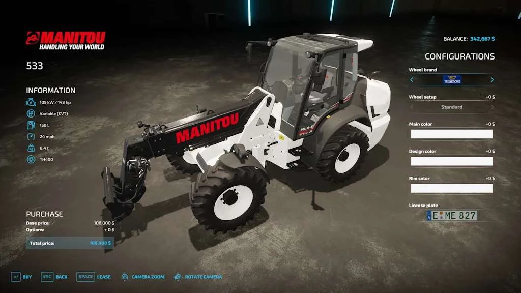 Manitou 533 v1.0 FS22 FS22 Mod Free Download