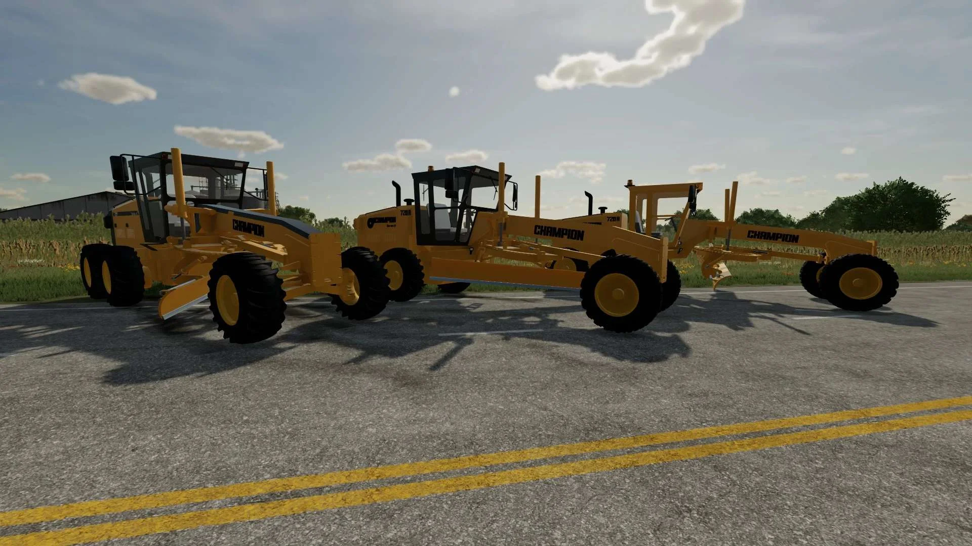 Volvo G740B-Volvo G740-Champion 740A Grader Pack v1.0 FS22 FS22 Mod Free Download