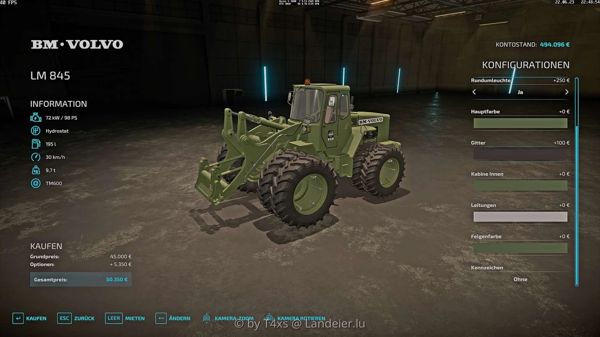 Volvo LM 845 Weekend Farmers Edition v1.0 FS22 FS22 Mod Free Download