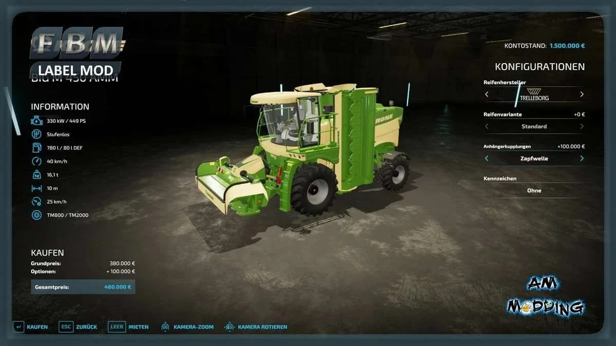 BigM with PTO shaft v1.0 FS22 FS22 Mod Free Download