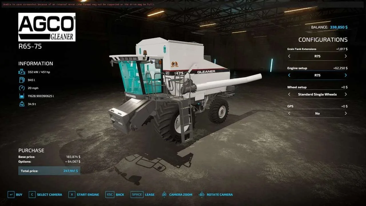 Gleaner R Series v2.5 FS22 FS22 Mod Free Download