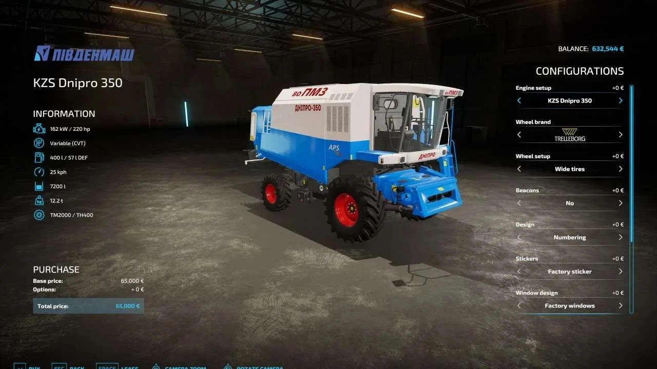 KZS 11 Dnipro 350 v1.0 FS22 FS22 Mod Free Download