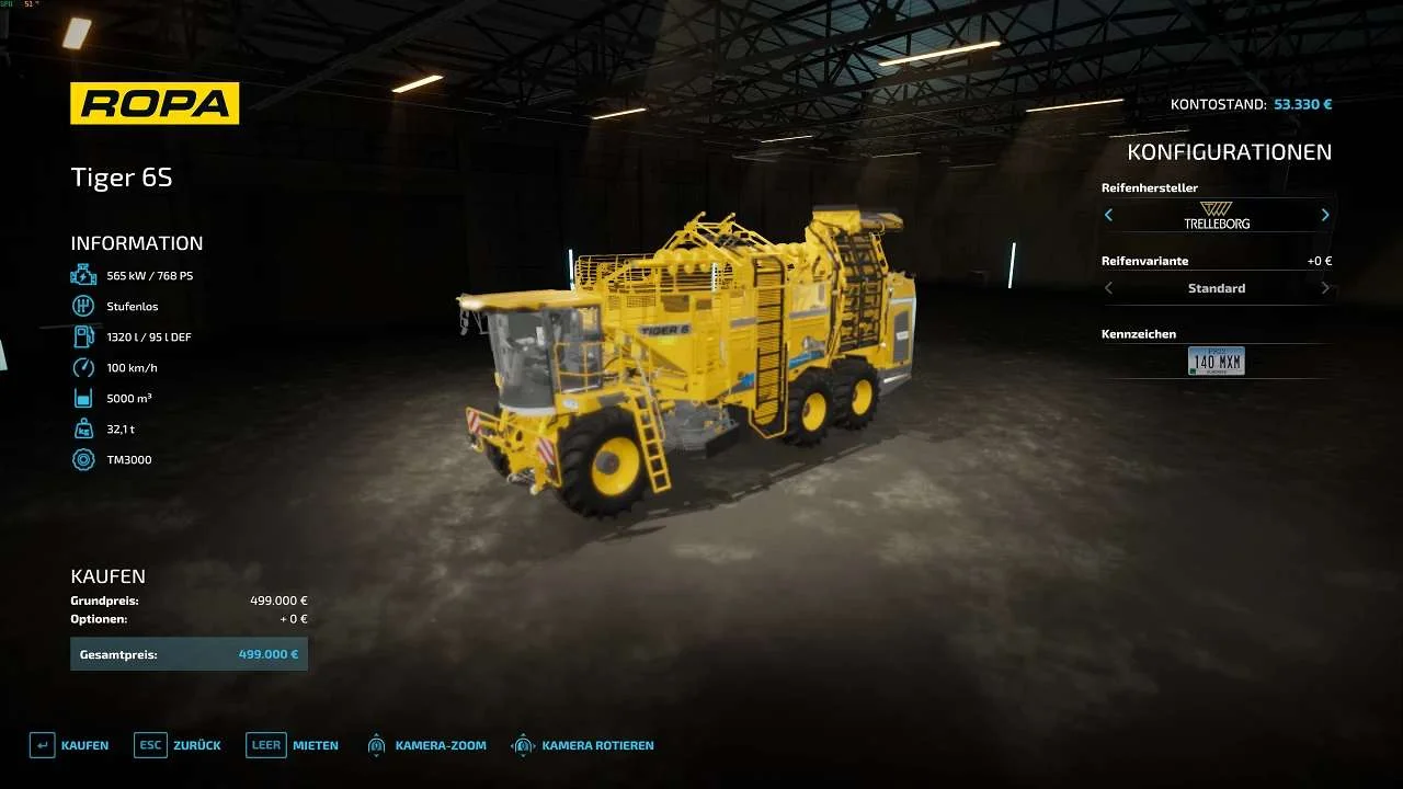 Ropa Tiger 6S v1.0 FS22 FS22 Mod Free Download