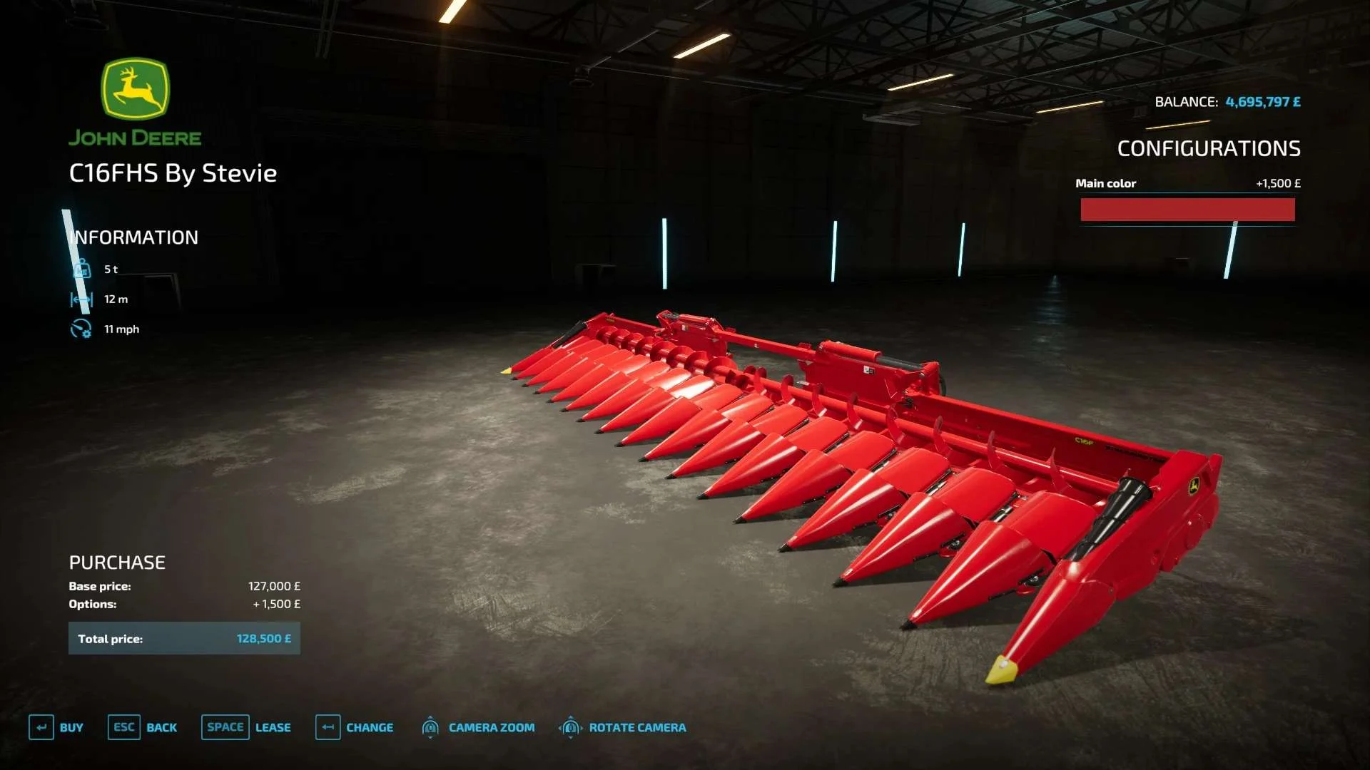 JD C16F Corn Header v1.0 FS22 FS22 Mod Free Download