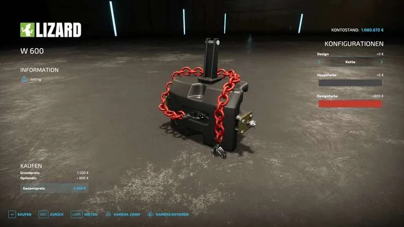 600kg weight v1.0 FS22 FS22 Mod Free Download