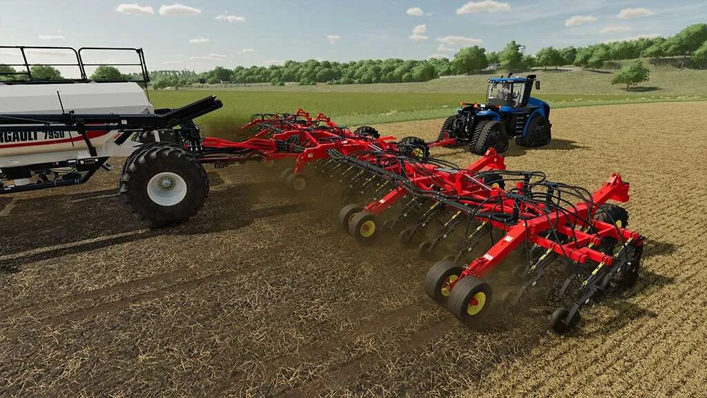 Bourgault 3320-76 Paralink Hoe Drill + 7950 Air Cart v1.0.0.1 FS22 FS22 Mod Free Download