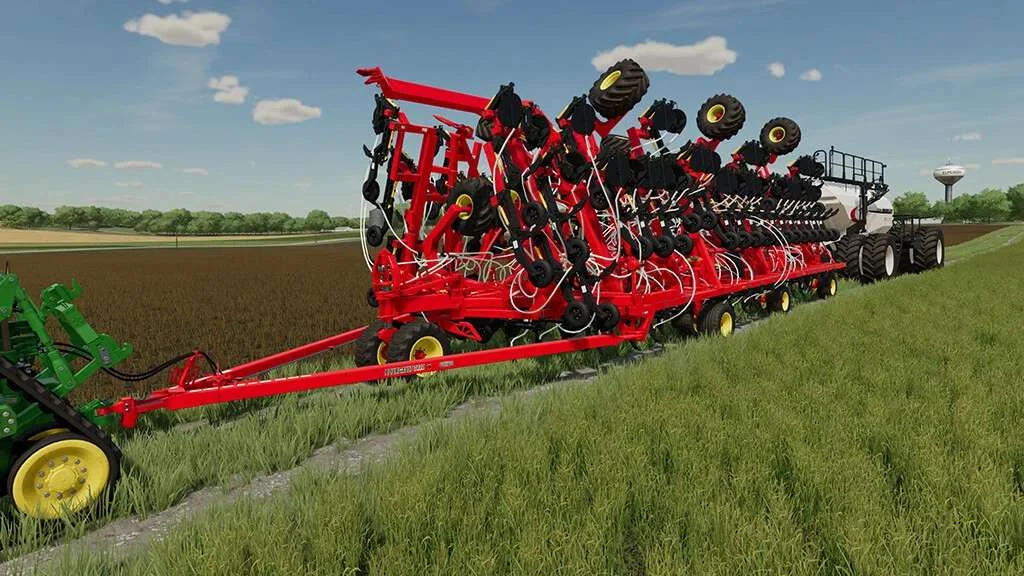 Bourgault 3420-100 Paralink Hoe Drill + 71300 Air Cart v1.0.0.1 FS22 FS22 Mod Free Download
