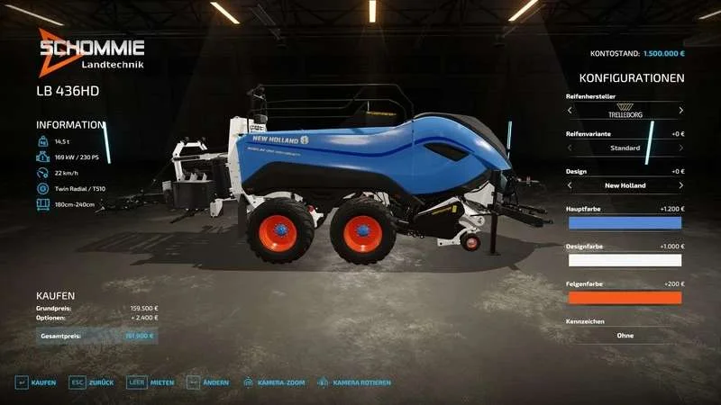 Case IH lb436HD baler with colour selection v22.0.4 FS22 FS22 Mod Free Download