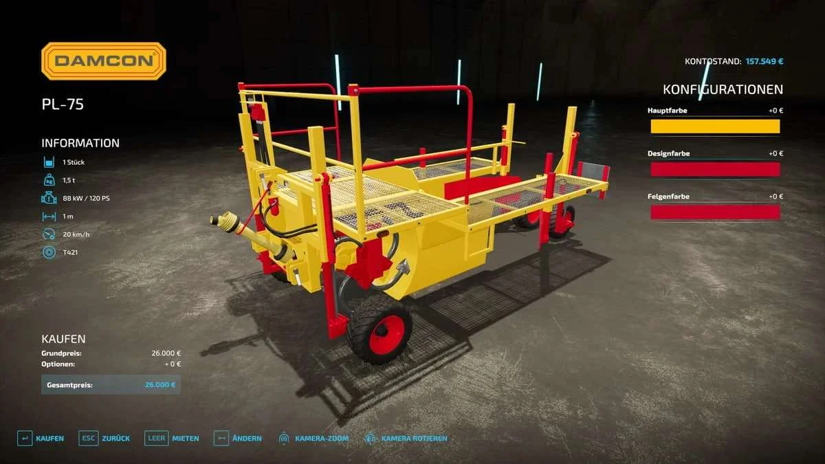 Damcon PL-75 tree transplanter v1.0 FS22 FS22 Mod Free Download