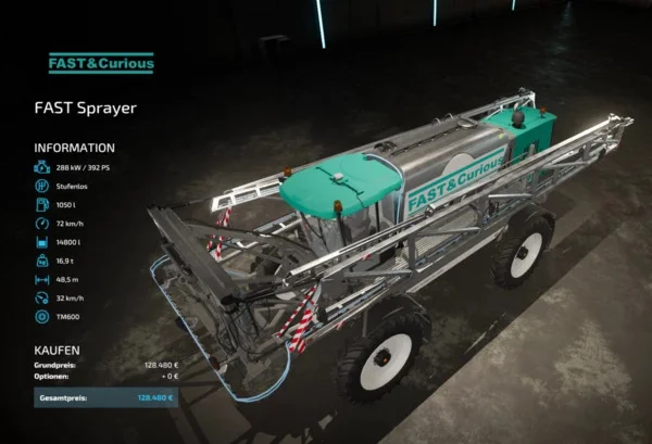 FAST & curious Sprayer v1.0 FS22 FS22 Mod Free Download