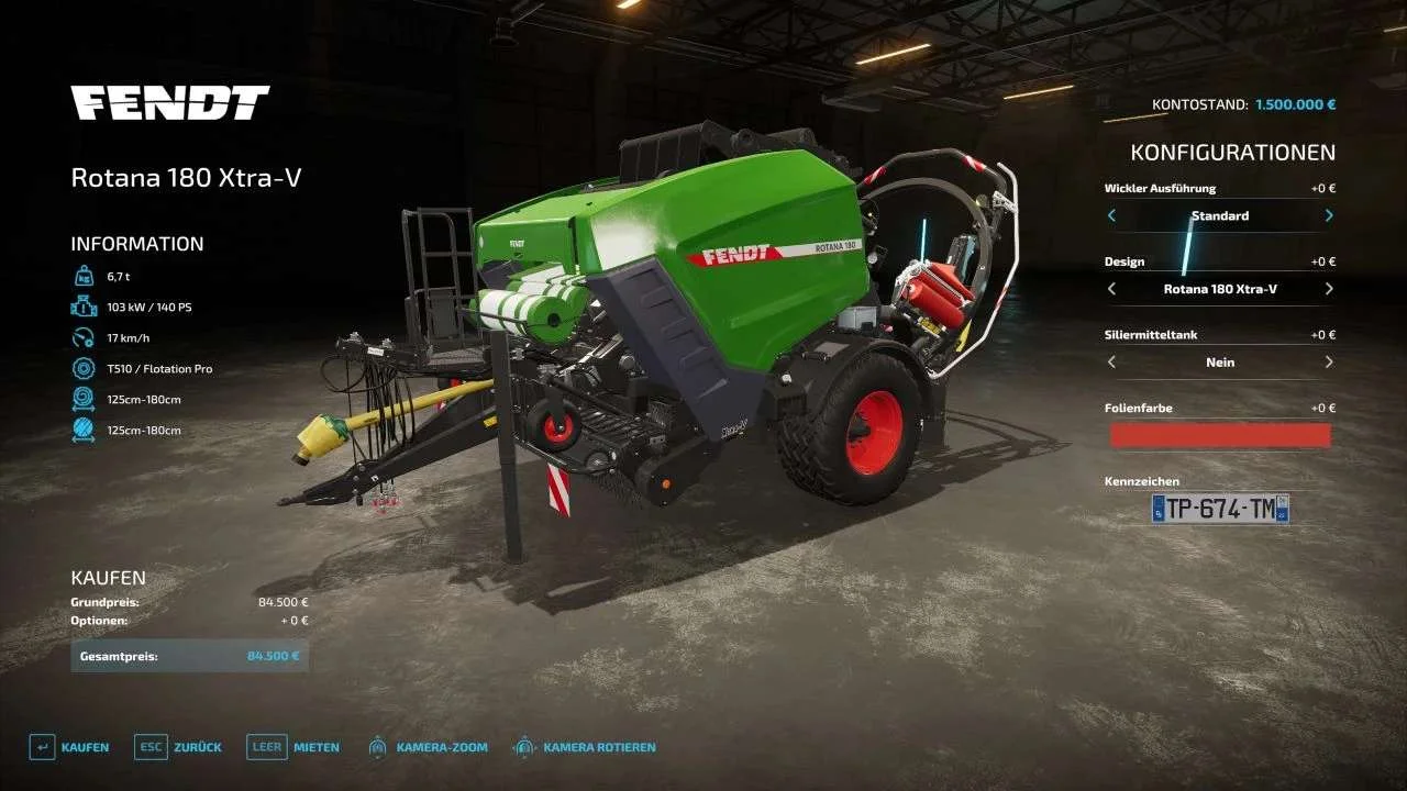 Fendt Rotana 180 Xtra-V v1.0 FS22