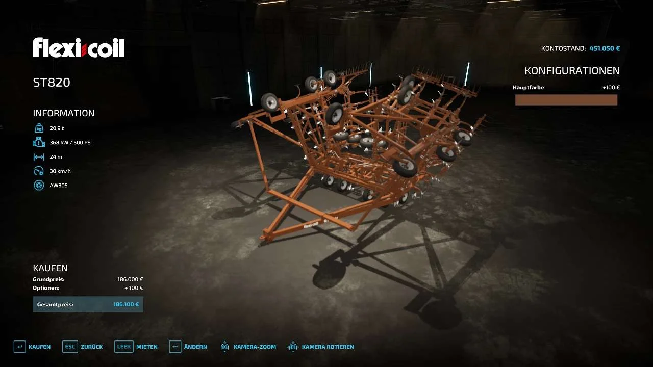 FlexiColi St820 rebuilt as a plow including effects v1.1 FS22 FS22 Mod Free Download