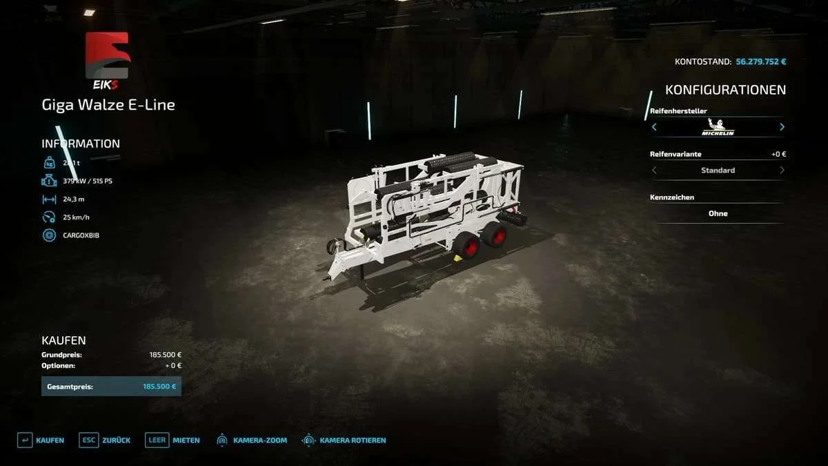 Giga Walze E-Line by Eiks v1.0 FS22 FS22 Mod Free Download