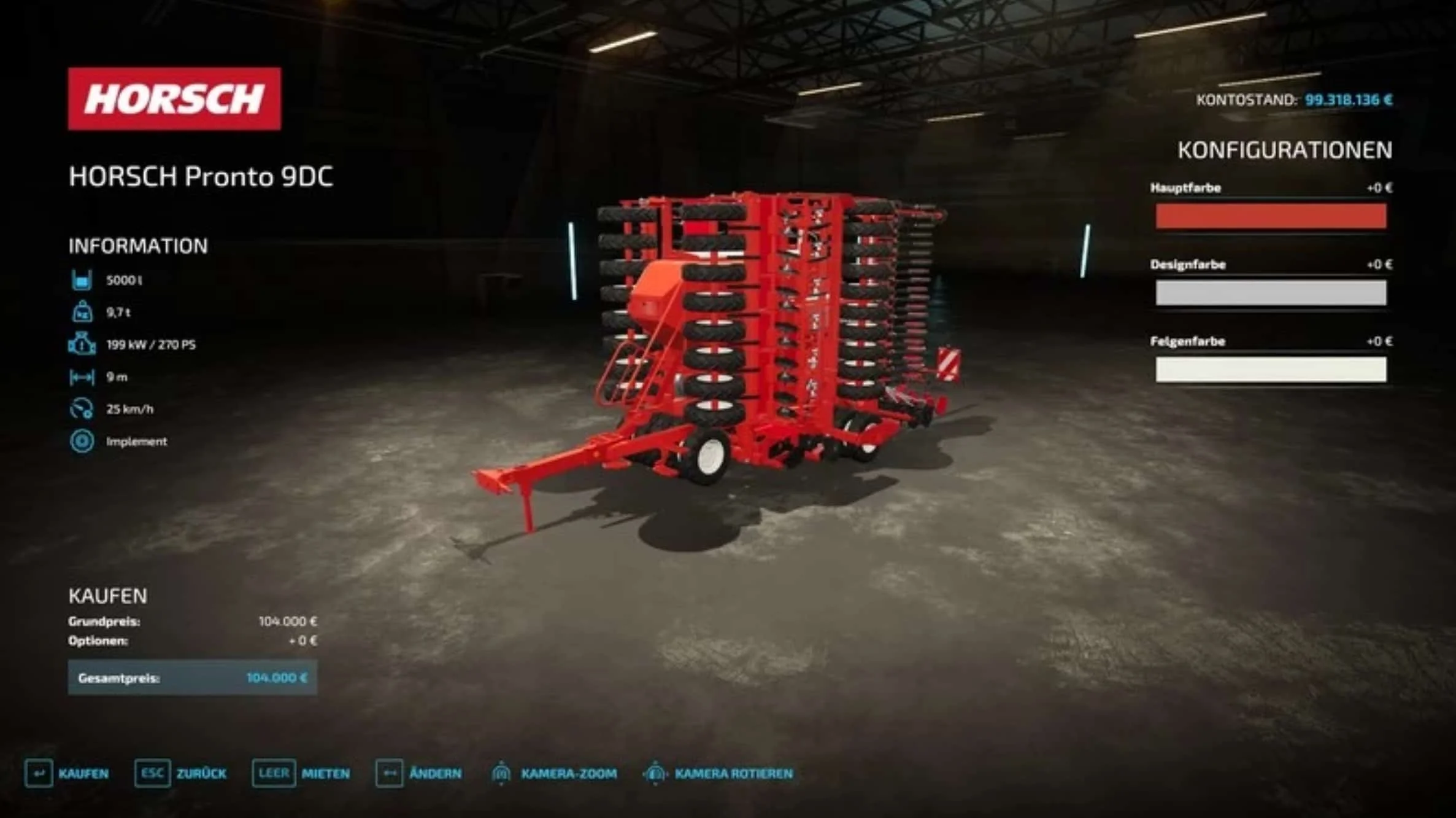Horsch Pronto 9 DC Multicolor v1.0 FS22 FS22 Mod Free Download