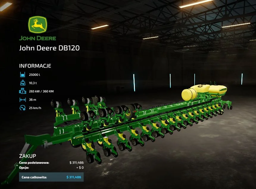 John Deere DB120 v1.1 FS22 FS22 Mod Free Download