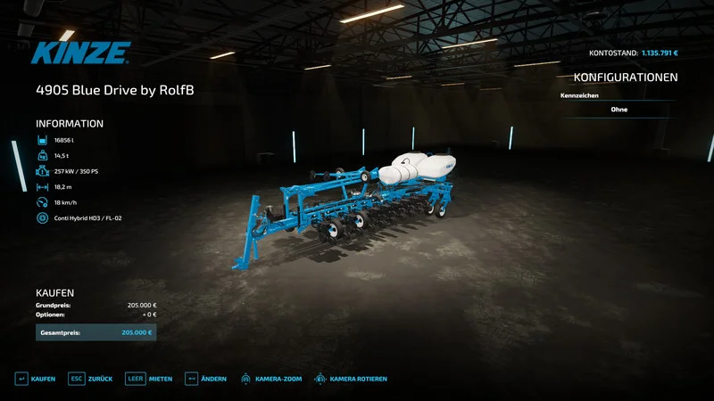 Kinze 4905 Blue Drive Multifruit V 1.0 FS22 FS22 Mod Free Download