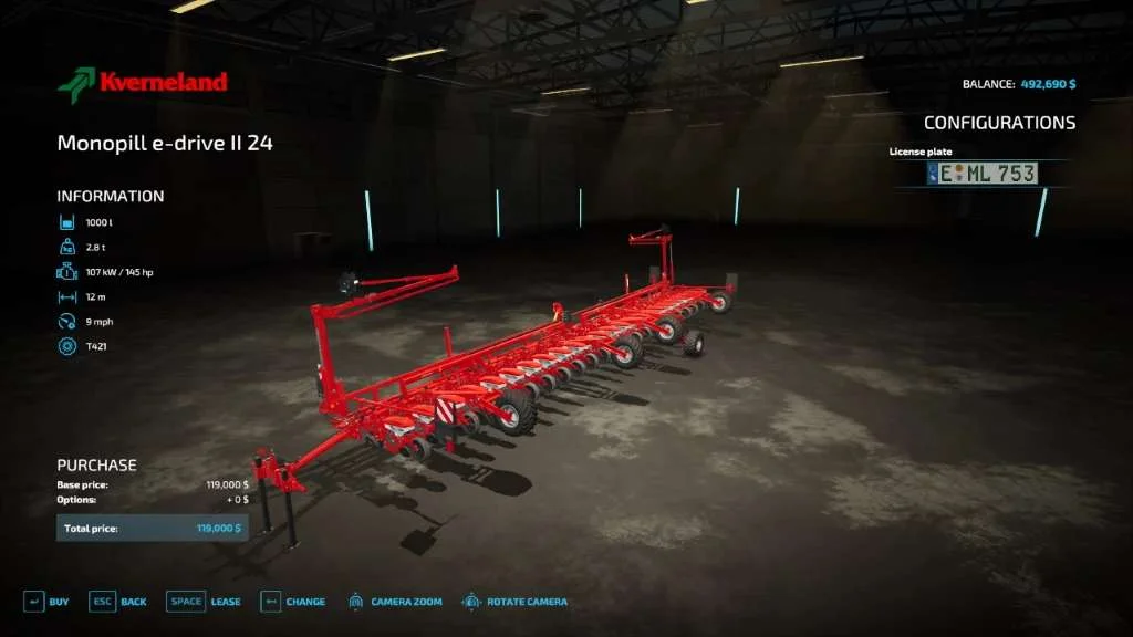 Kverneland Monopil 24 Rows v1.1 FS22