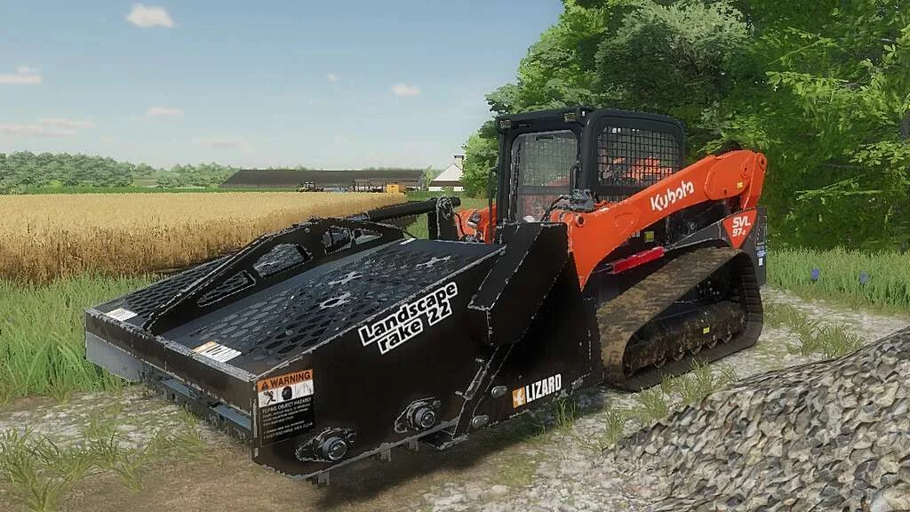 Lizard Landscape Rake For Skid Steer v1.0 FS22 FS22 Mod Free Download