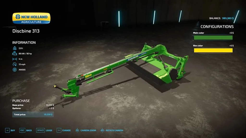New Holland Discbine 313 Rust Edition v1.0 FS22