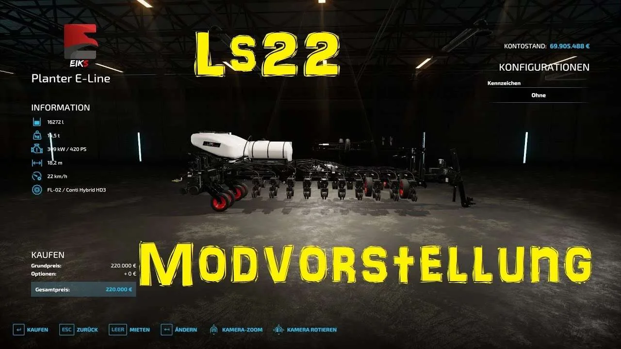 Planter E Line by Eiks v1.0 FS22 FS22 Mod Free Download