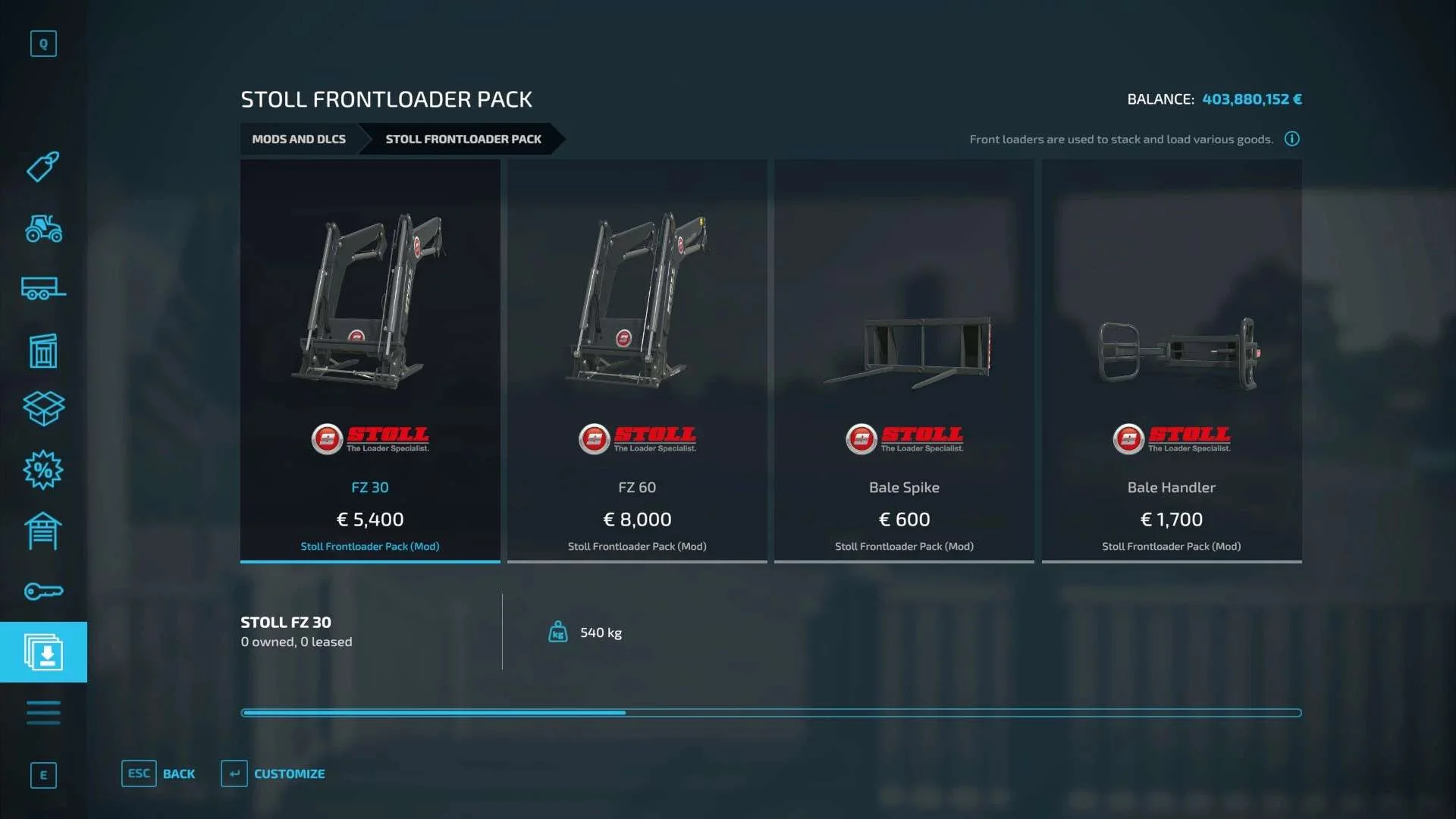 Stoll Frontlader pack v1.0.0.1 FS22 FS22 Mod Free Download
