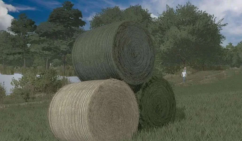 Textures of bales of straw, hay, grass v1.0 FS22