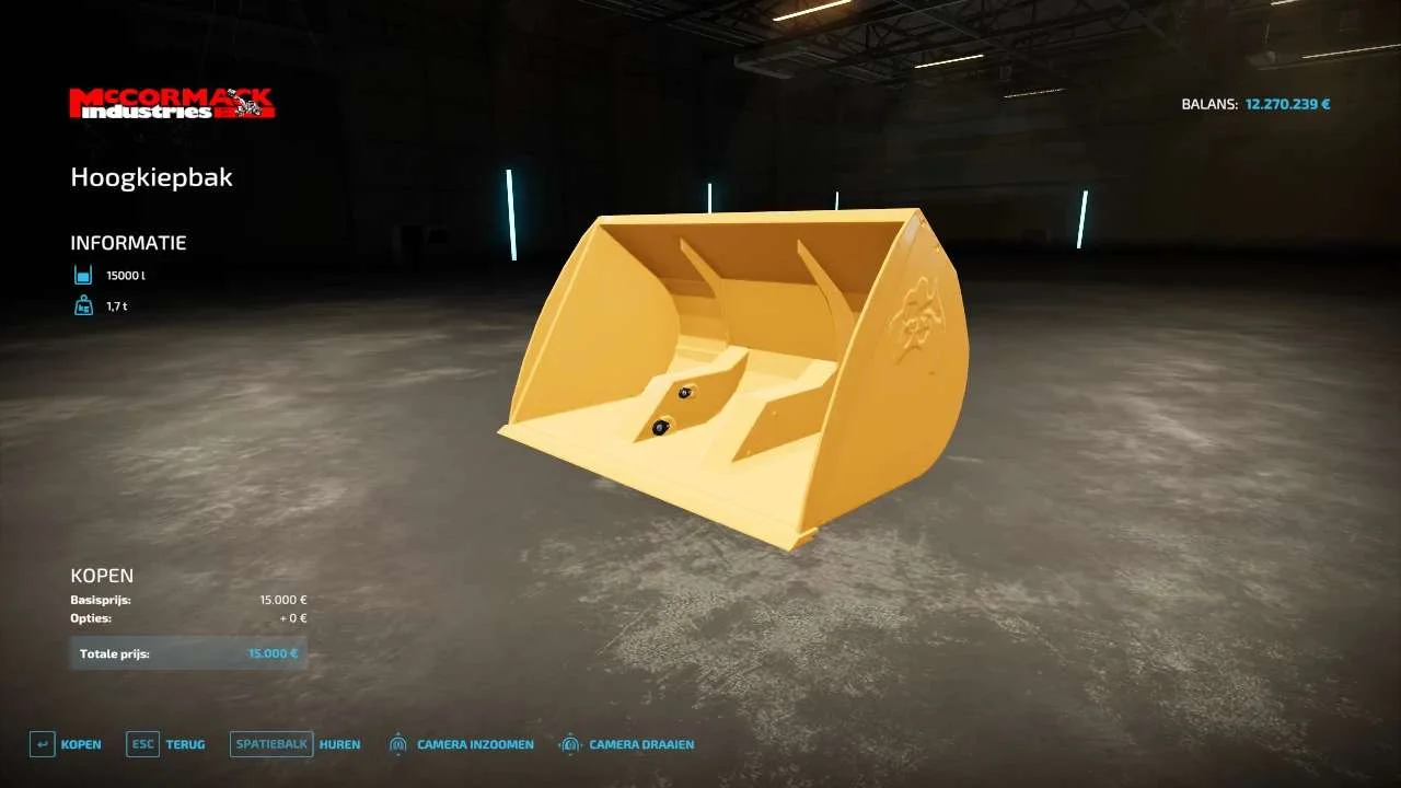 Wheelloader Bucket Mc.Cormack DEM v1.0 FS22 FS22 Mod Free Download