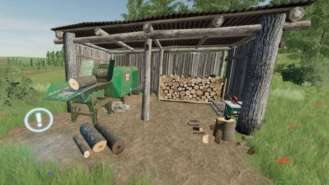 Woodpile with old Jenz HE 700 StA v1.0 FS22 FS22 Mod Free Download
