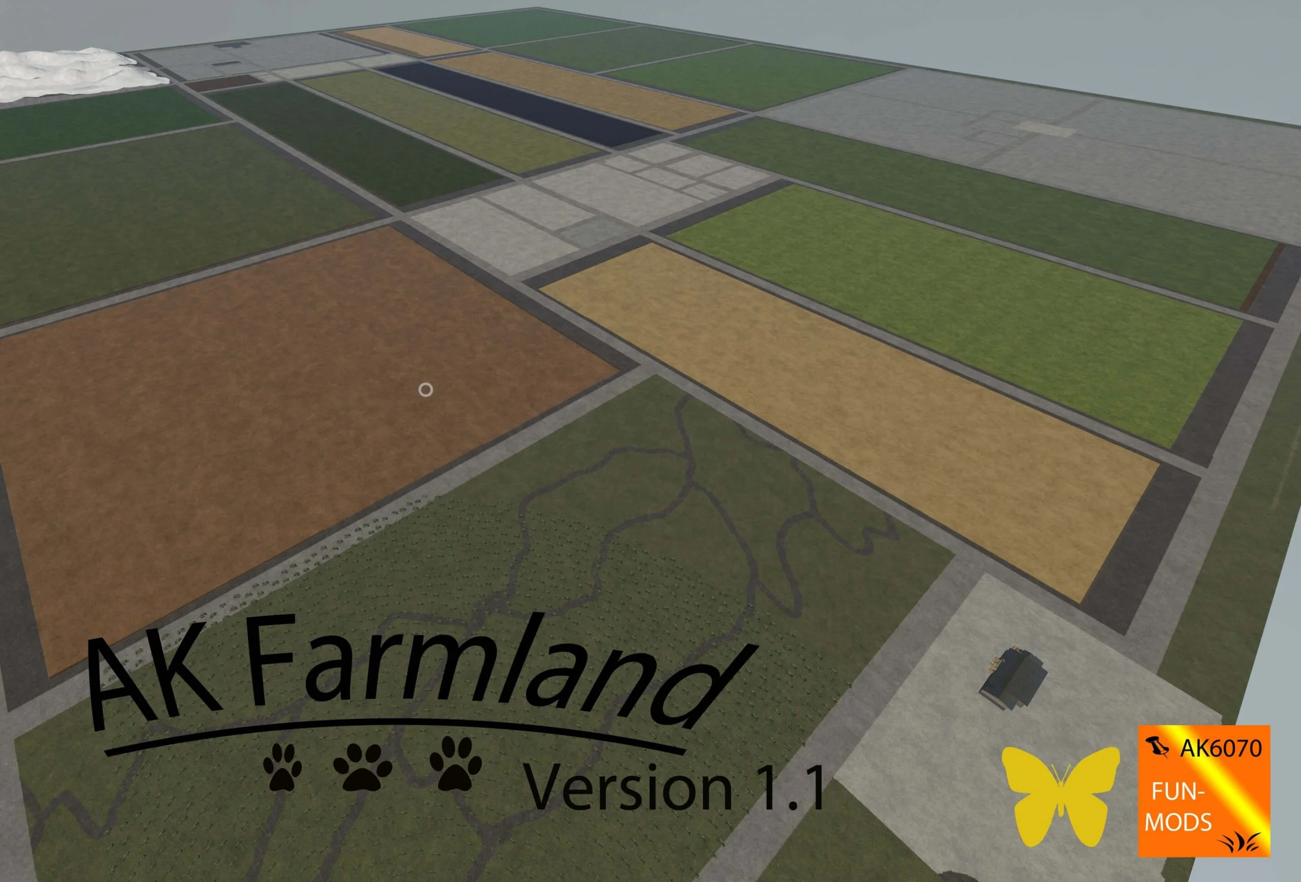 AK_Farmland flache 4fach Map V1.1 FS22 FS22 Mod Free Download