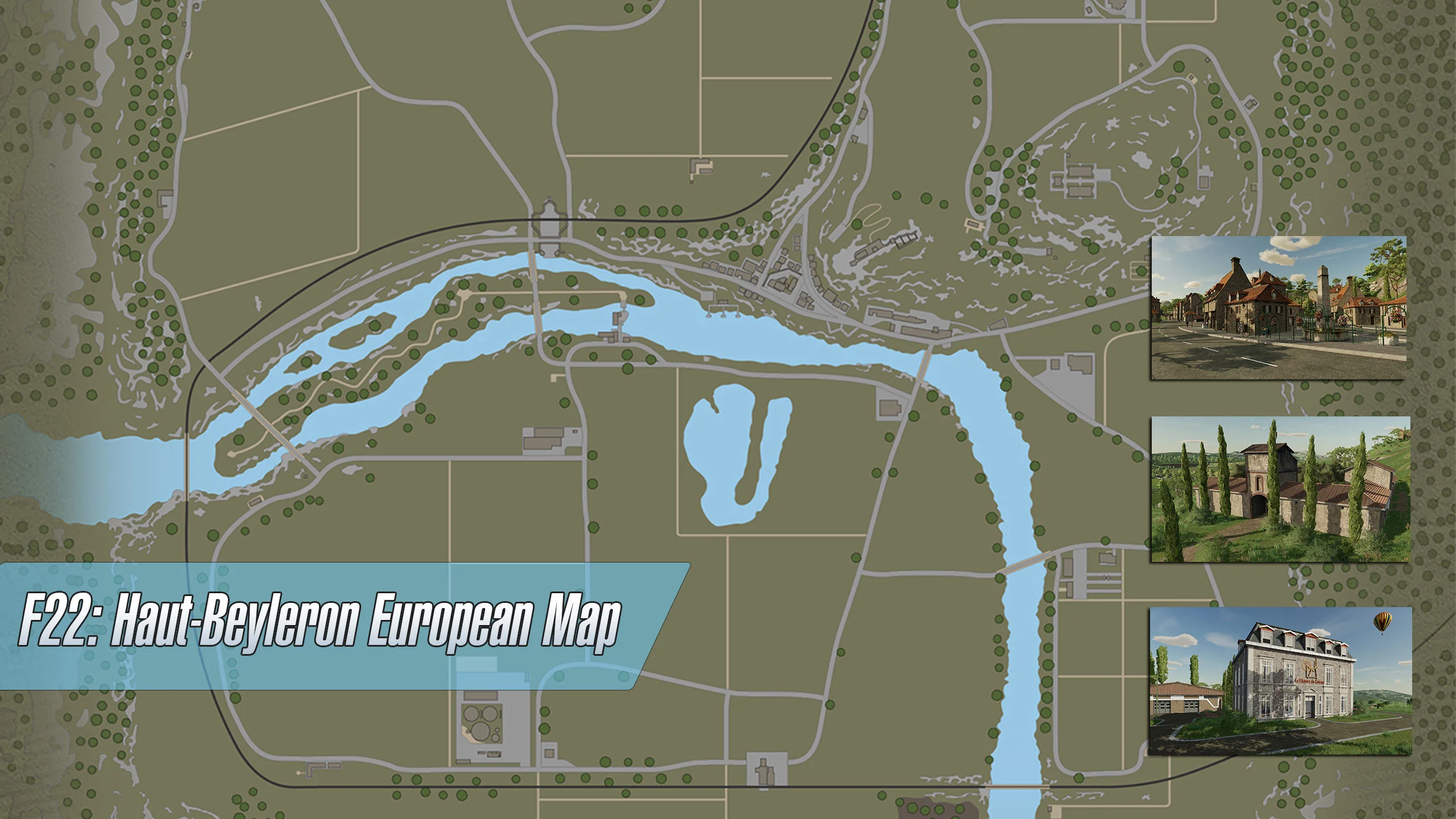 FS22: Haut-Beyleron European Map FS22 Mod Free Download