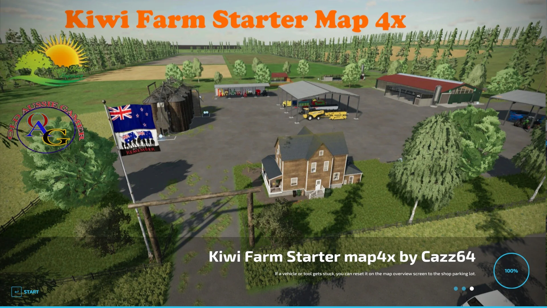 Kiwi Farm Starter Map 4x V2.0 FS22 FS22 Mod Free Download