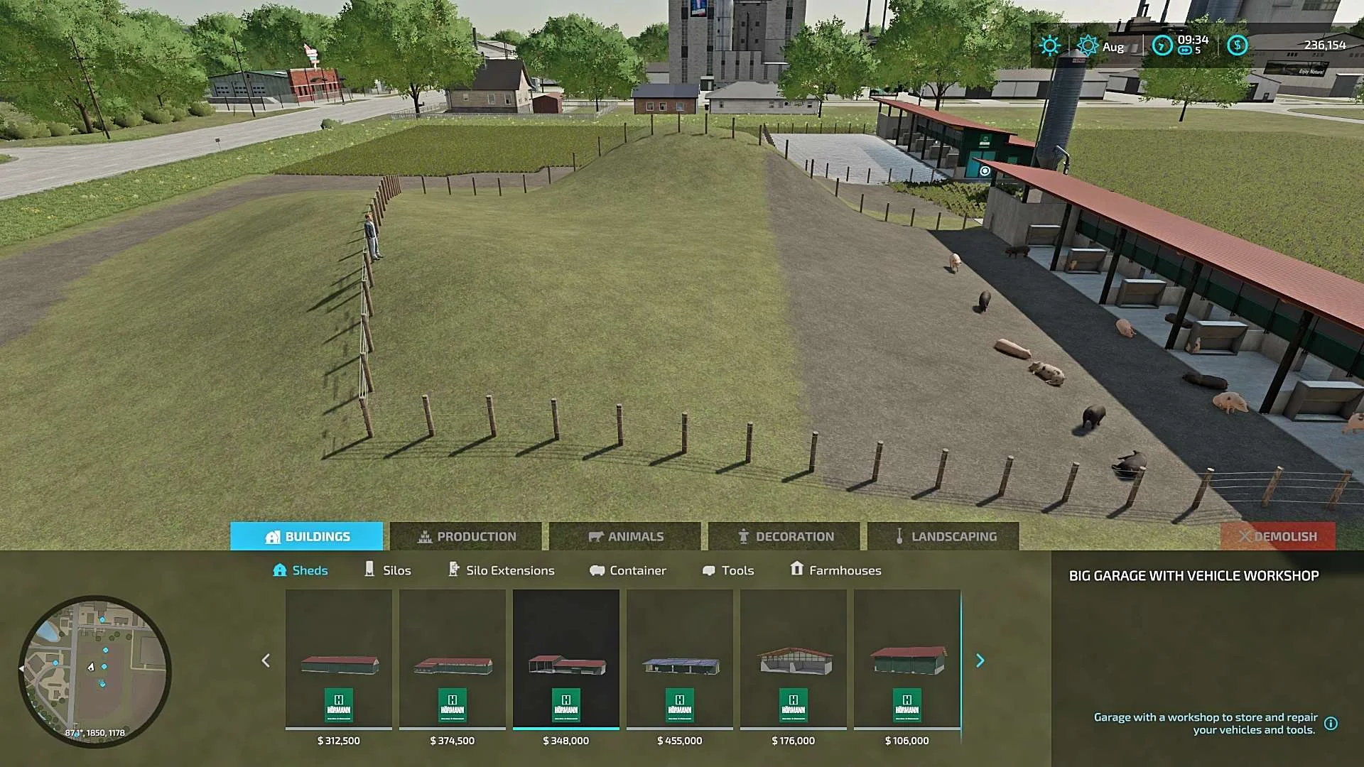 814 Modding XL Pig Fence/Barn v1.0 FS22 FS22 Mod Free Download