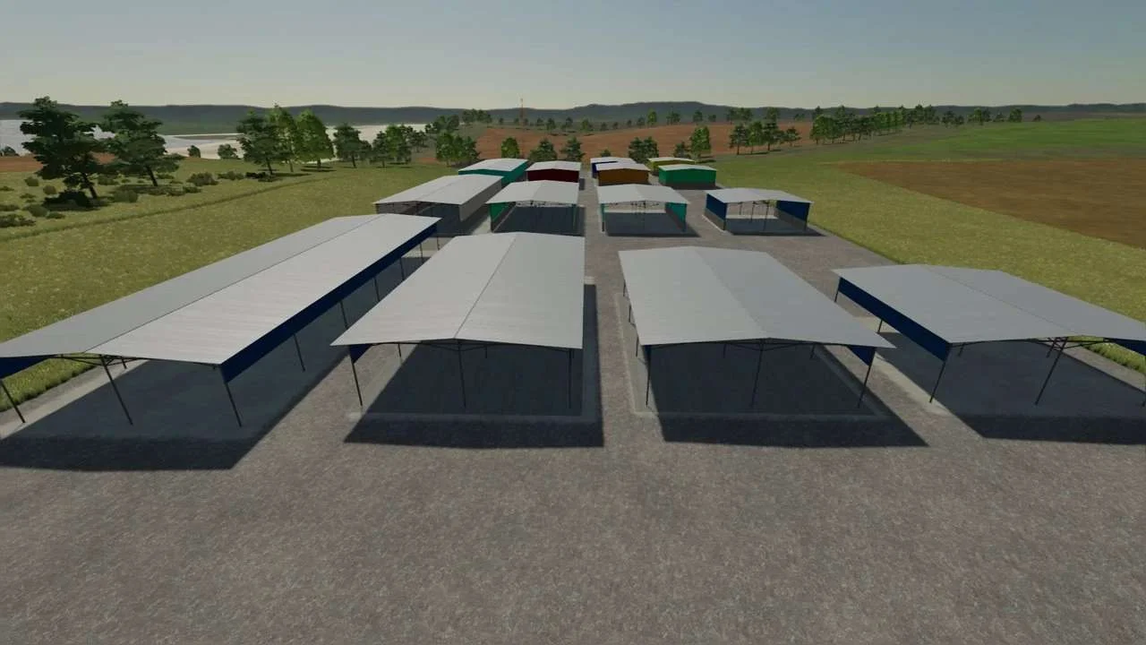 A set of metal hangars/warehouses v1.0.0.1 FS22