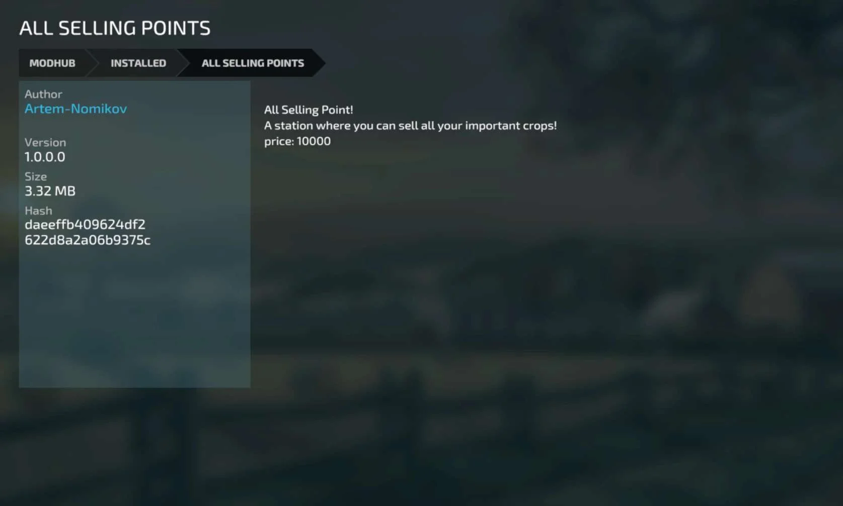All Selling Points v1.0 FS22