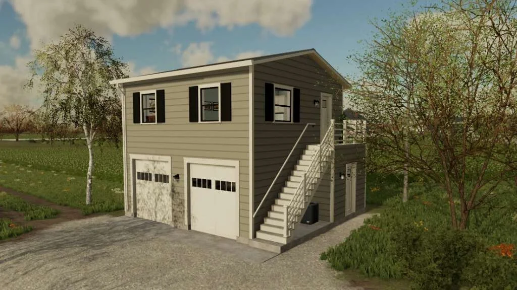 American Garage With Apartment v1.0 FS22 FS22 Mod Free Download